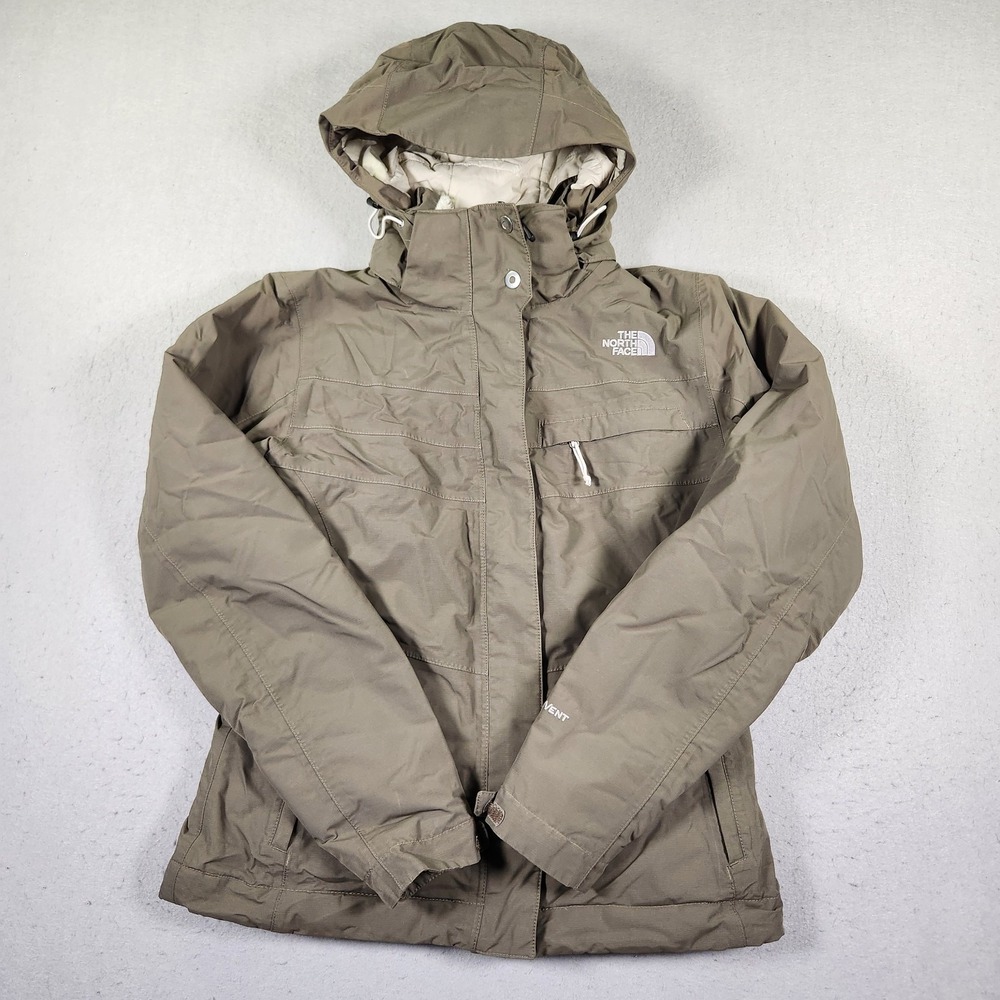 The North Face Hyvent Jacket Womens S Small Olive Green Outdoor Hiking Walking